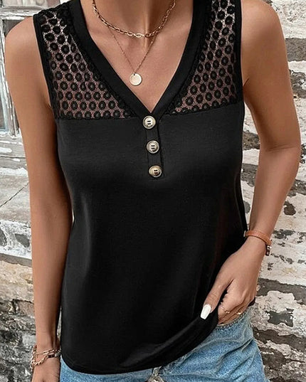 Lace Detail V-Neck Tank 
