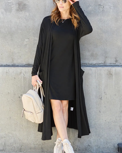 Basic Bae Full Size Open Front Long Sleeve Cover Up