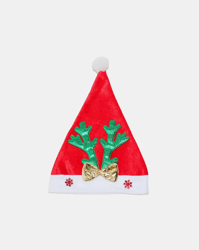 2 Piece Antler Christmas Hat with pompom