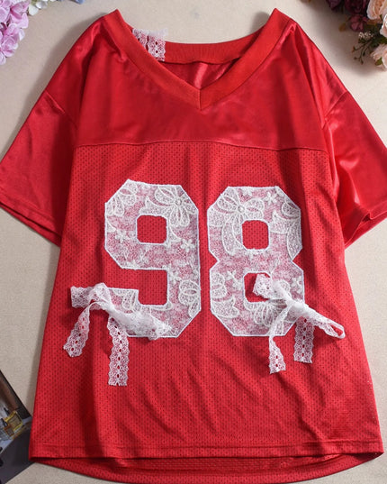 Oversized Number 98 Half Sleeve T-Shirt