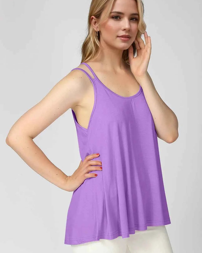 Basic Bae Bamboo Scoop Neck Double Spaghetti Straps Cami