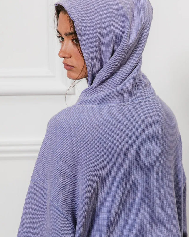 BiBi Washed Waffle Thermal Hooded Jacket