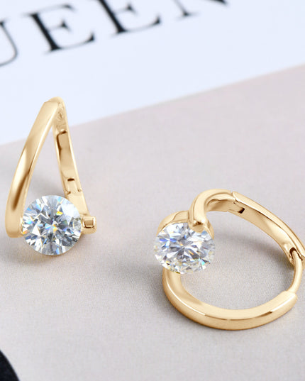 2 Carat Moissanite 925 Sterling Silver Heart Earrings