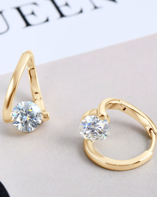 2 Carat Moissanite 925 Sterling Silver Heart Earrings