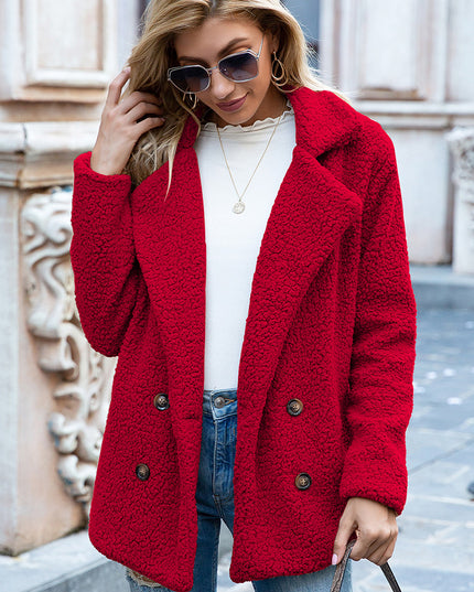 Ivy Lane Full Size Lapel Collar Sherpa Coat