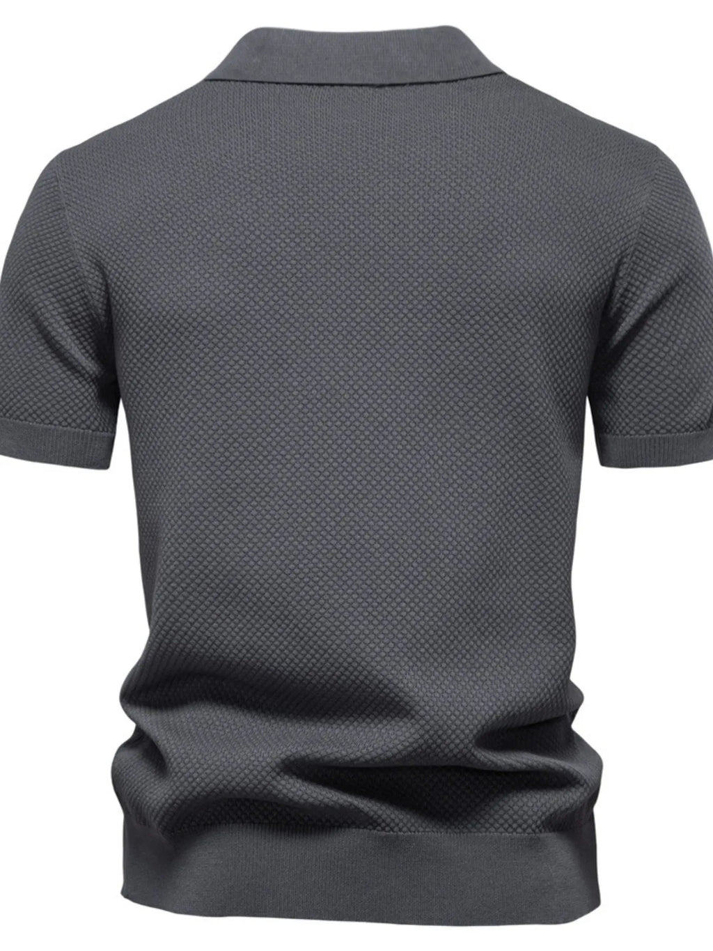 Men's Classic Textured Short Sleeve Polo Shirt