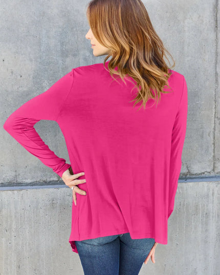 Basic Bae Full Size Open Front Long Sleeve Cardigan
