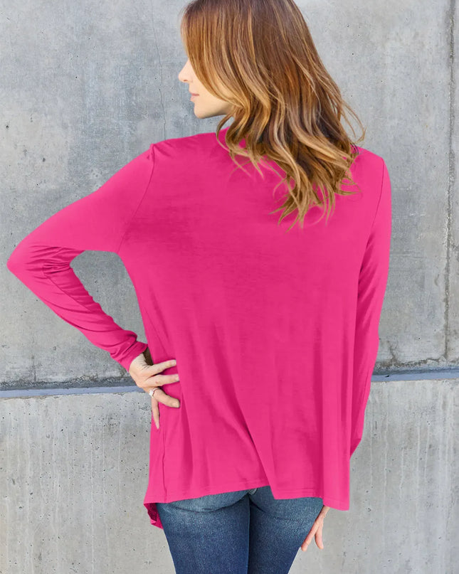 Basic Bae Full Size Open Front Long Sleeve Cardigan