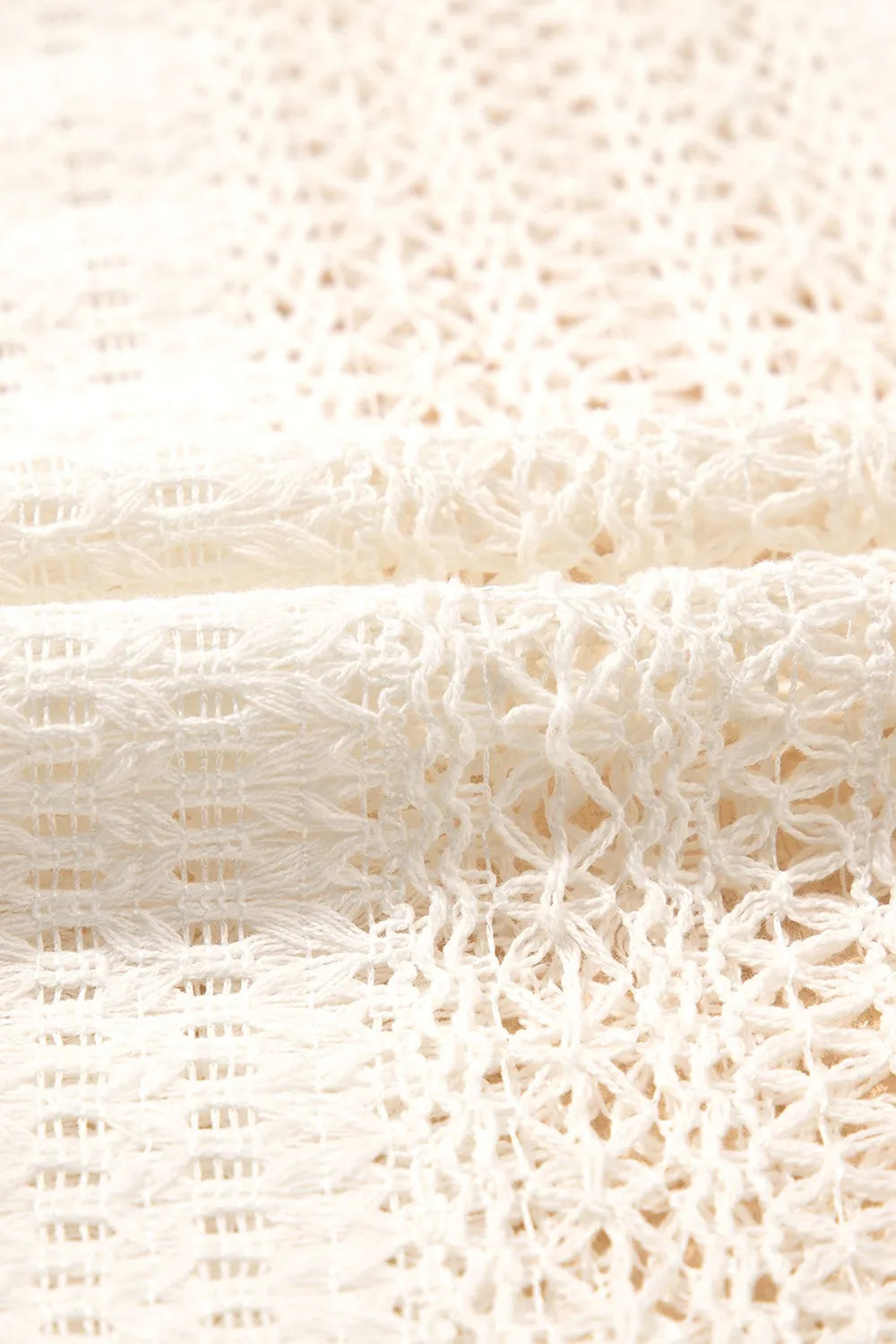Lace Crochet Collared Neck Oversized Shirt