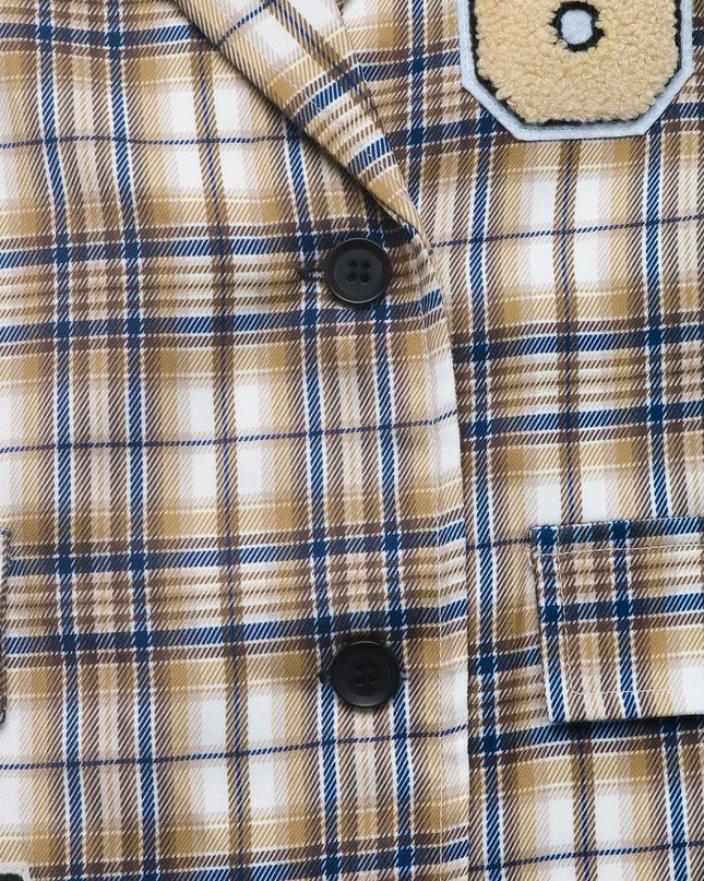 Number 87 Plaid Long Sleeve Blazer