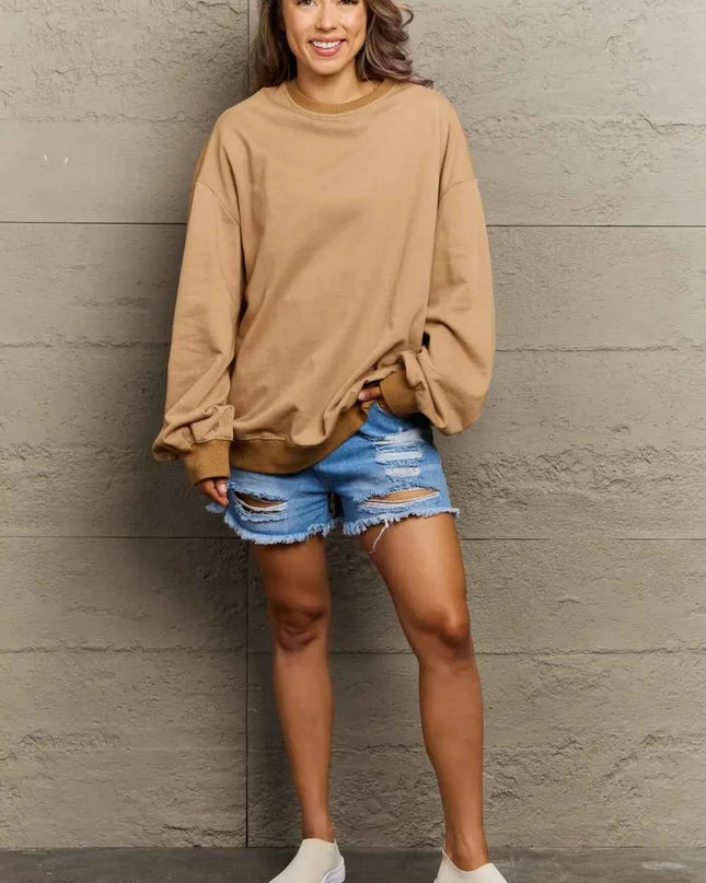 Full Size Round Neck Long Sleeve Sweatshirt