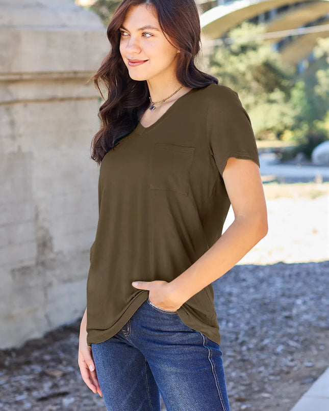 Basic Bae Full Size V-Neck Short Sleeve T-Shirt