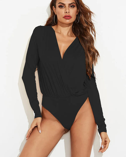 Surplice Long Sleeve Bodysuit
