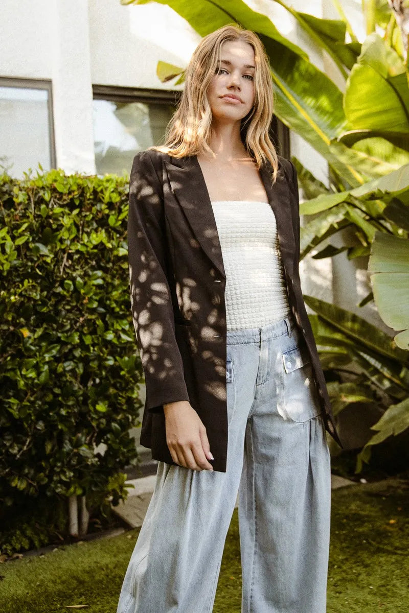 BiBi Single Brested Peaked Lapel Blazer