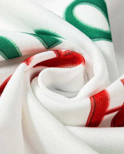 Letter Print Round Neck Long Sleeve Top and Shorts Set