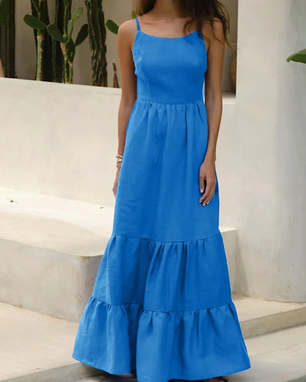 Tiered Maxi Cami Dress with Ruffled Hem