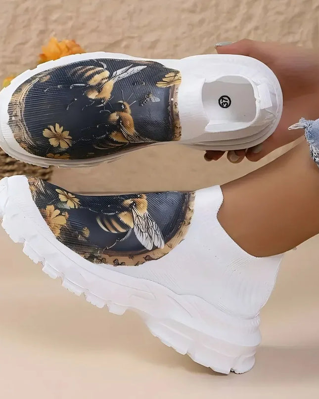 Round Toe Platform Sneakers 