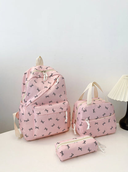 Bow Print 3-Piece Bag Set 