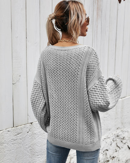 Angel Wings V-Neck Dropped Shoulder Sweater