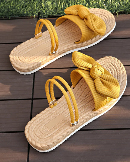Bow Open Toe Platform Sandals