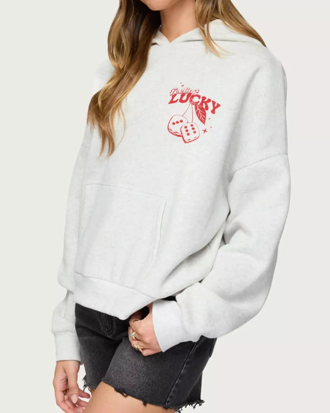 Drop Shoulder Graphic Hoodie with Kangaroo Pocket