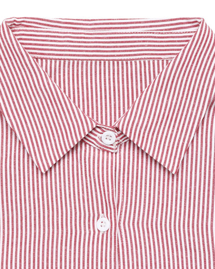 Striped Balloon Sleeve Button-Up Shirt