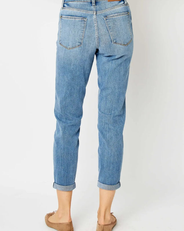 Judy Blue Full Size Cuffed Hem Slim Jeans