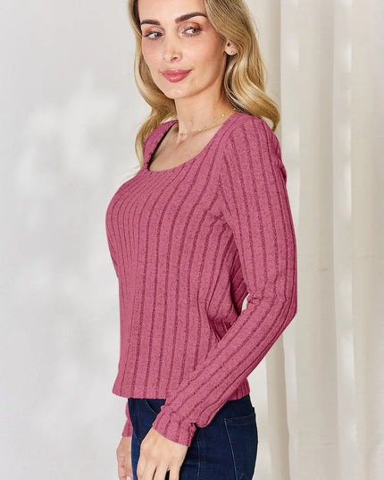 Basic Bae Full Size Ribbed Long Sleeve T-Shirt