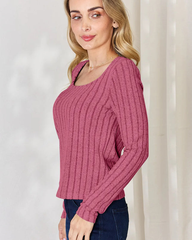 Basic Bae Full Size Ribbed Long Sleeve T-Shirt