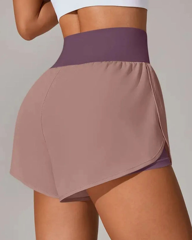 Pocketed High Waist Active Shorts 
