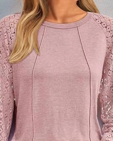Round Neck Lace Sleeve Blouse