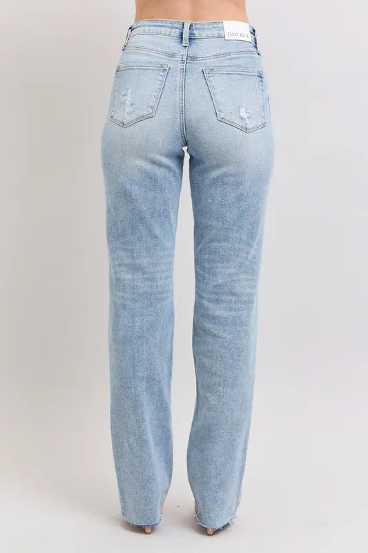 Judy Blue Full Size Mid Rise Light Wash Dad Jeans Plus Size