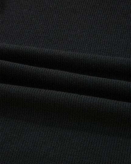 Ribbed Knit Cold Shoulder Sweater