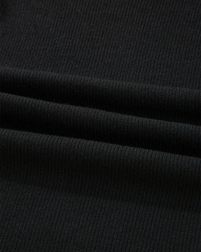 Ribbed Knit Cold Shoulder Sweater