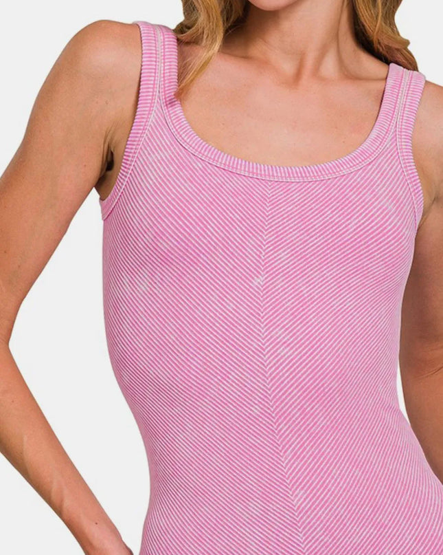 Zenana Ribbed Scoop Neck Tank