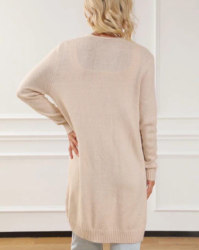 Pocketed Long Sleeve Cardigan