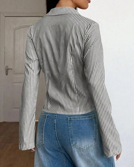 Striped Button Up Long Sleeve Shirt