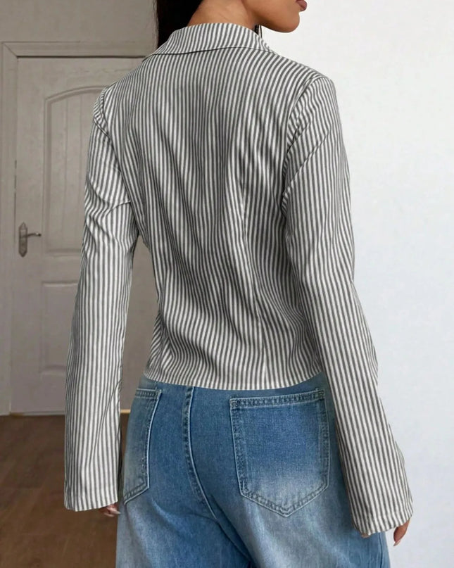 Striped Button Up Long Sleeve Shirt