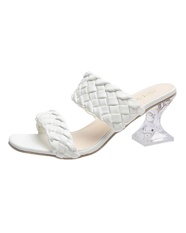 Woven Pattern Double Strap Sandals 