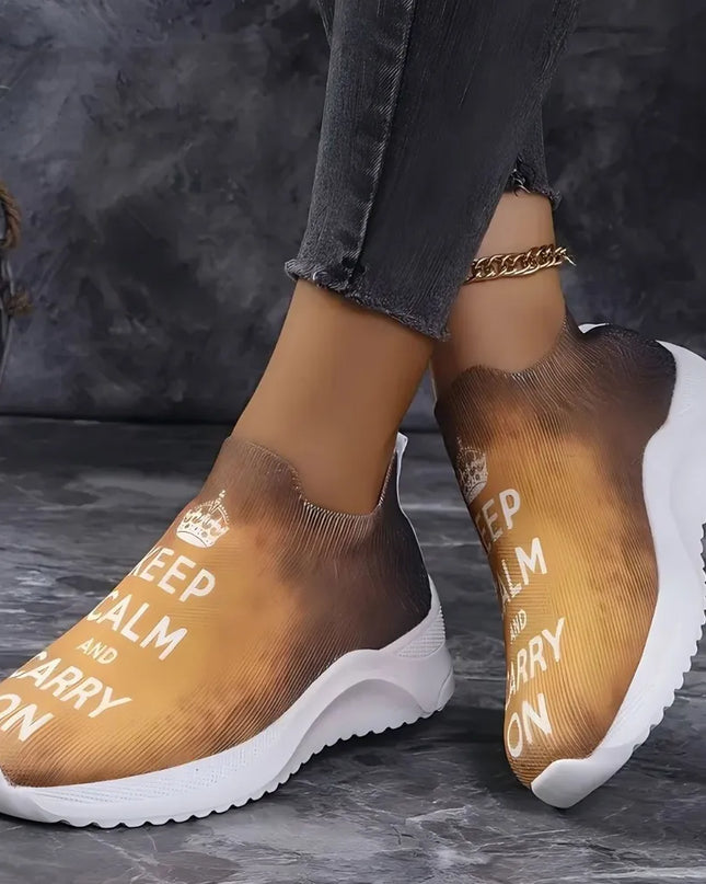 Round Toe Platform Sneakers 