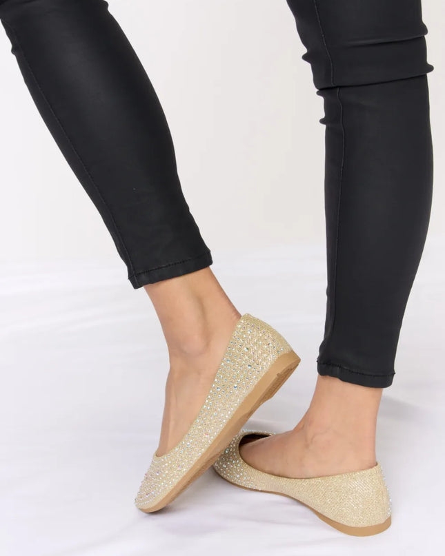 Forever Link Rhinestone Point Toe Flat Slip-Ons