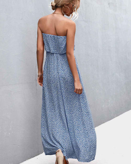 Strapless Split Maxi Dress