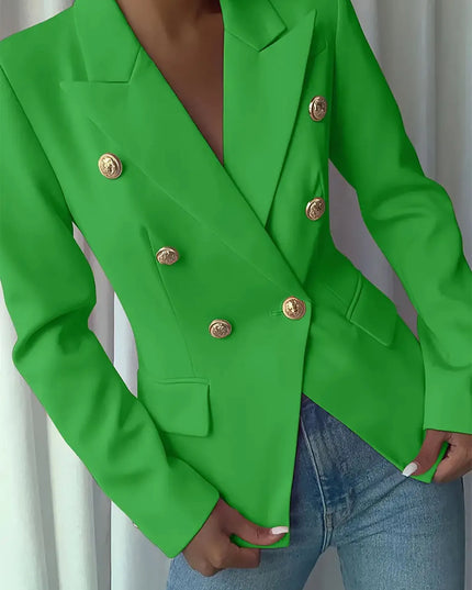 Decor Button Lapel Collar Blazer