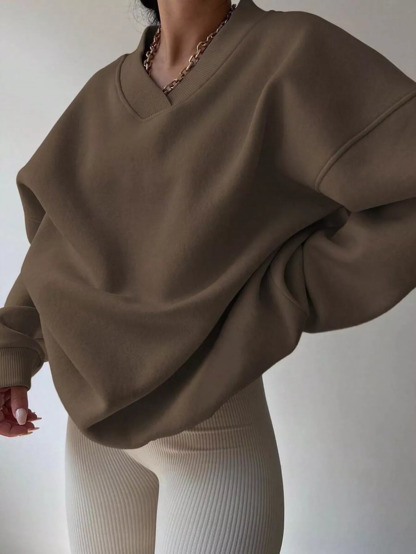 Dropped Shoulder Long Sleeve Oversized Sweatshirt