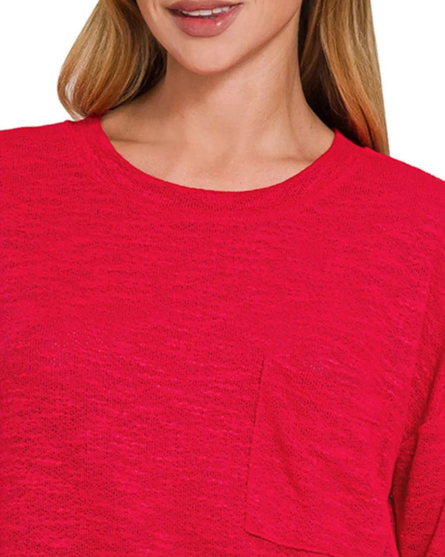 Zenana Slub Hacci Long Sleeve T-Shirt