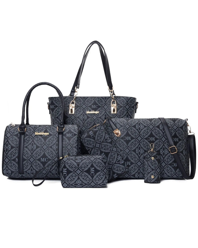 6-Piece Geometric Pattern Bag Set