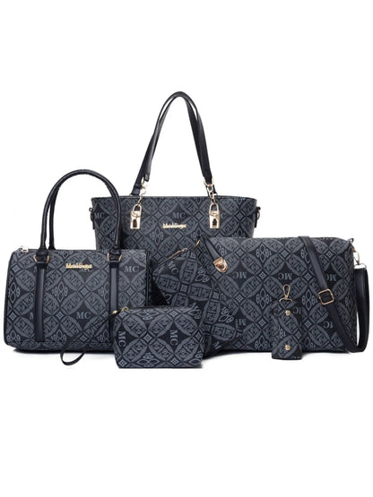 6-Piece Geometric Pattern Bag Set
