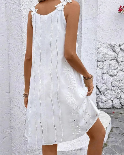 Lace Detail V-Neck Mini Dress