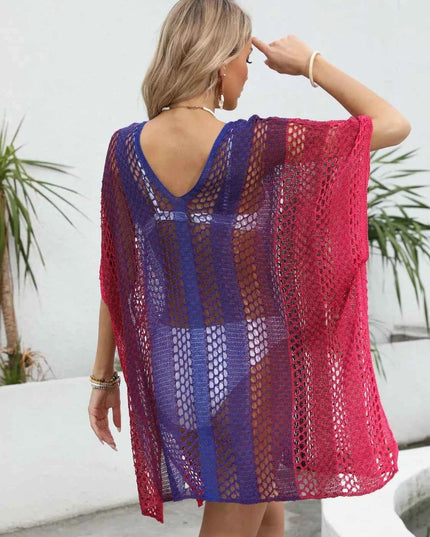 Rainbow Gradient Crochet Beach Cover Up