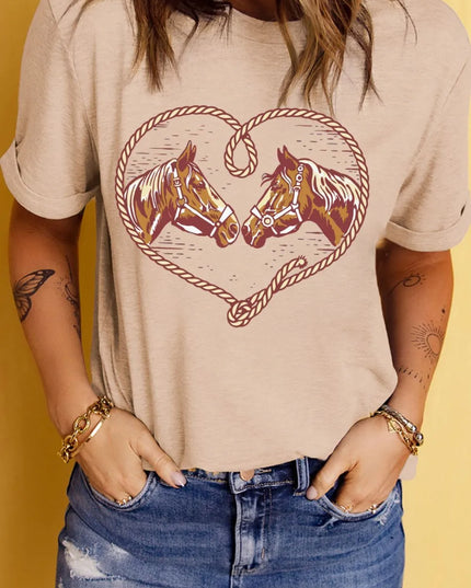 Rodeo Horse Graphic Western Cowgirl T Shirt